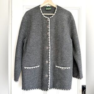 Vintage Felted Wool Coat Made in Austria. Size 36 Euro.